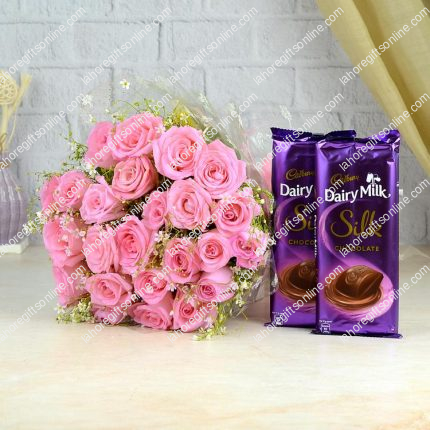 imported roses with choco
