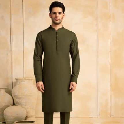 army green suit