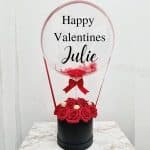red floral balloon