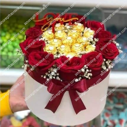rocher with imported flowers