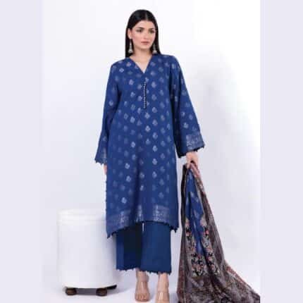 blue jaquard suit