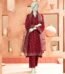 maroon color lawn suit