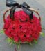 4 dozen red roses basket