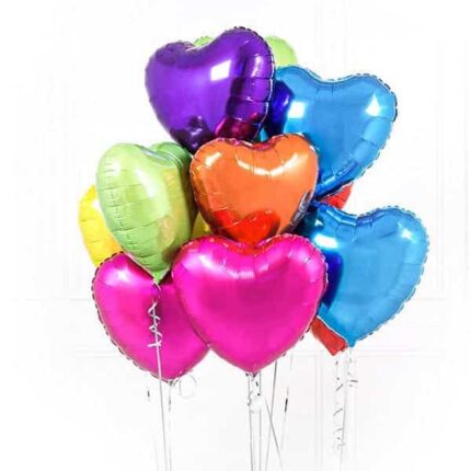 10 mix heart shape foil balloons