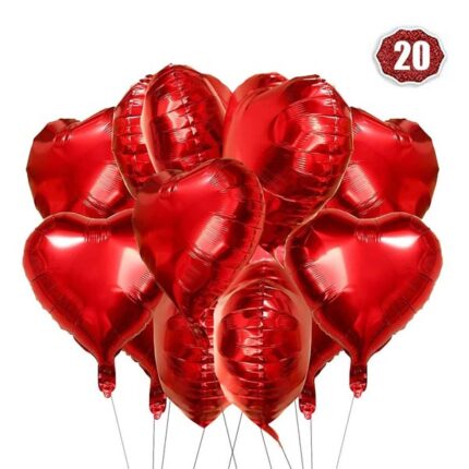 20 heart shape foil balloons