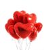 5 heart shape red foil balloons