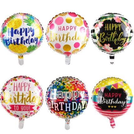 6 birthday foil balloons