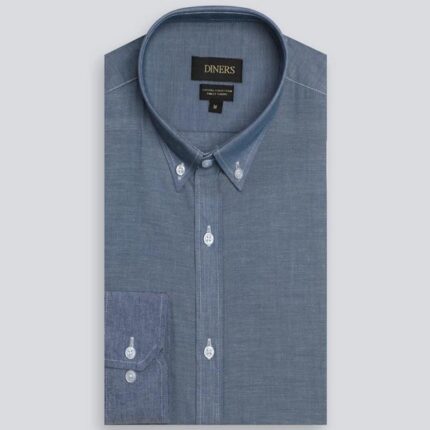 Blue Textured Casual Shirt