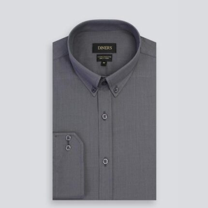 Grey Plain Casual Shirt