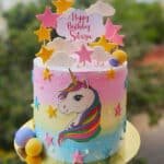 unicorn theme cake