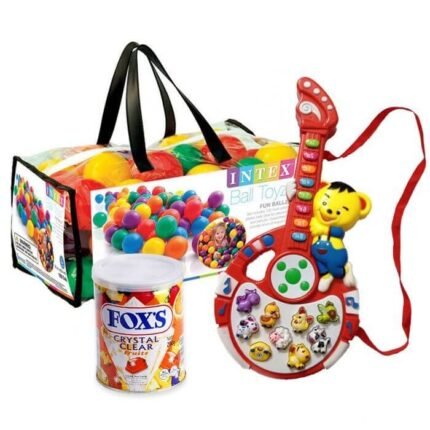Intex Ball with Piano Guitar & Fox Candy Tin gift by Kids Combos