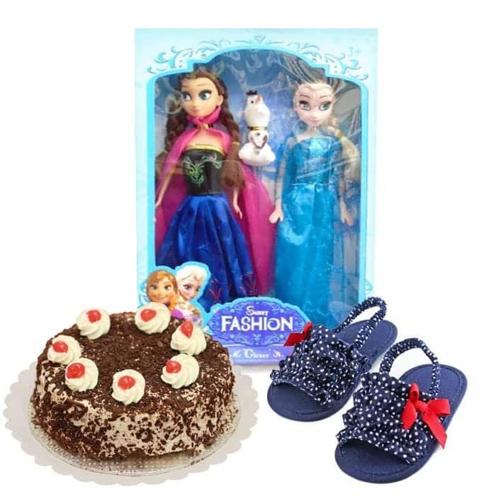 Doll Set Cake & Sandals - Kids Gift Combos Doll Set Cake & Sandals - Kids Gift Combos | Lahore Gifts Online