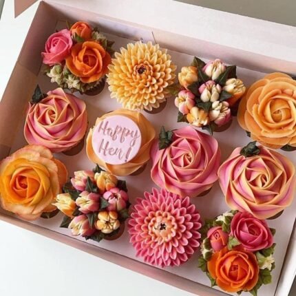 Flower Theme Cupcakes by O’Clock in Lahore