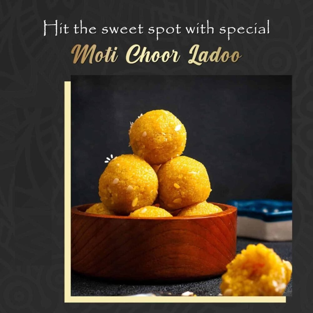 1 kg Moti Chur Ladu Darbare Shereen 1 kg Moti Chor Ladu Rewaari Sweet