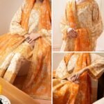 3 Pcs Cream Silk Lawn (Stitched) gift for Eid