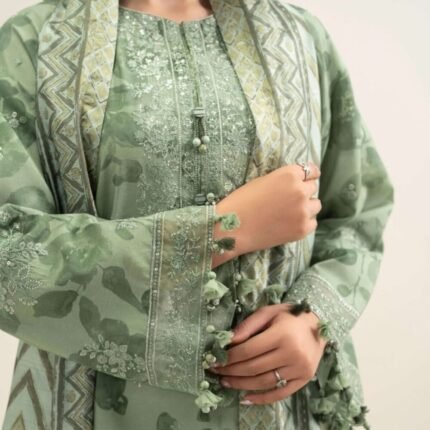 3 Piece Embroidered Cotton Viscose Suit gift for Mothers Day