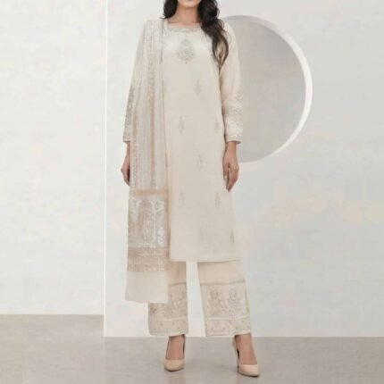 3 Piece Special Jacquard Suit (Stitched) gift for Eid