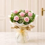 Six Stolen Kisses Pink flower arrangement in Lahore