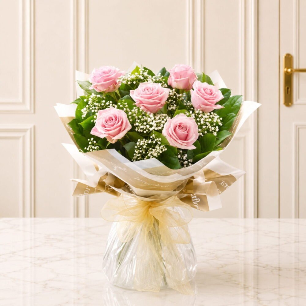 Six Stolen Kisses – Pink Six Stolen Kisses Pink flower arrangement in Lahore