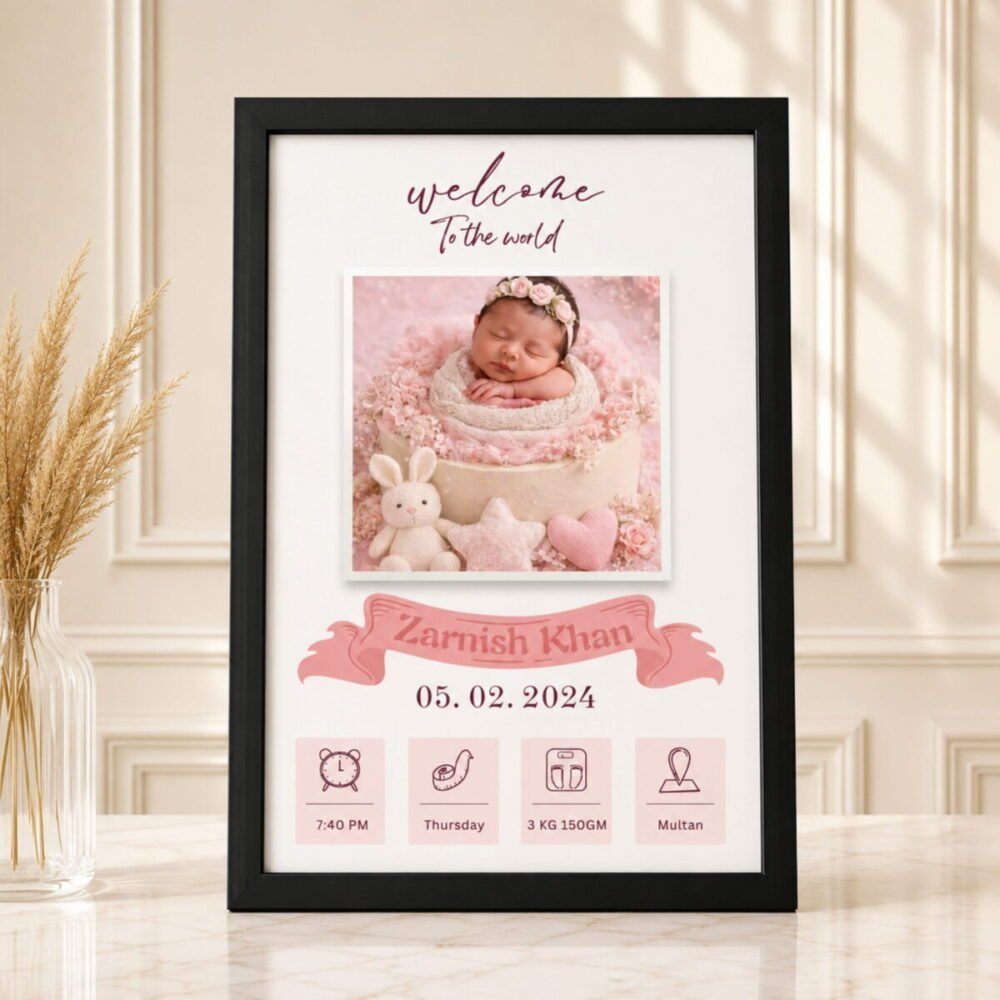 Born Baby Frame - Customized Printed Frames Born Baby Frame - Customized Printed Frames | Lahore Gifts Online