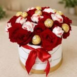 Raffaello with Flowers Round Box - Anniversary Gifts | Lahore Gifts Online