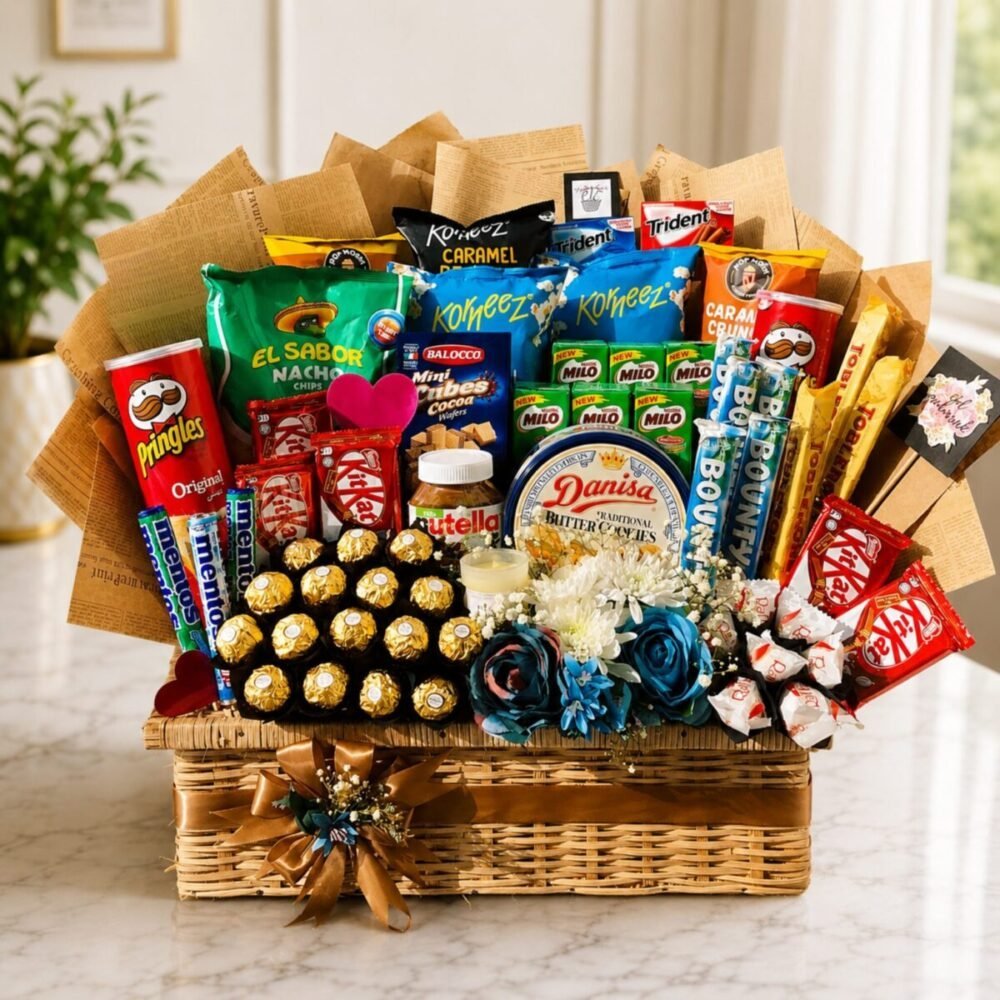 New Mix Chocolate Basket for Valentines Day New Mix Chocolate Basket for Valentines Day