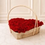 Heart Basket Filled with Flowers - FLOWERS | Lahore Gifts Online
