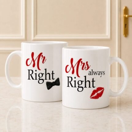 Mr and Mrs Right Mug gift for Valentines Day