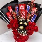 Bucket in Red Theme chocolate gift for Valentines Day