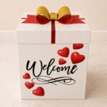 Red Foil Balloons Box personalised gift by Customize Box for Valentines Day
