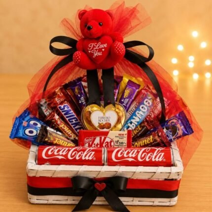 Love Sign Basket chocolate gift for Valentines Day