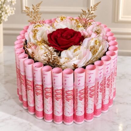 Flowers in Cash gift for Valentines Day