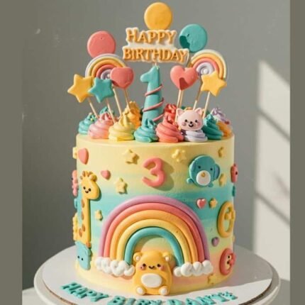 Beautiful Multi Color Cake by O’Clock in Lahore