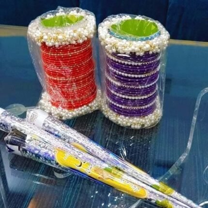 2 Bangles Set with 3 Cone Mehandi gift for Eid
