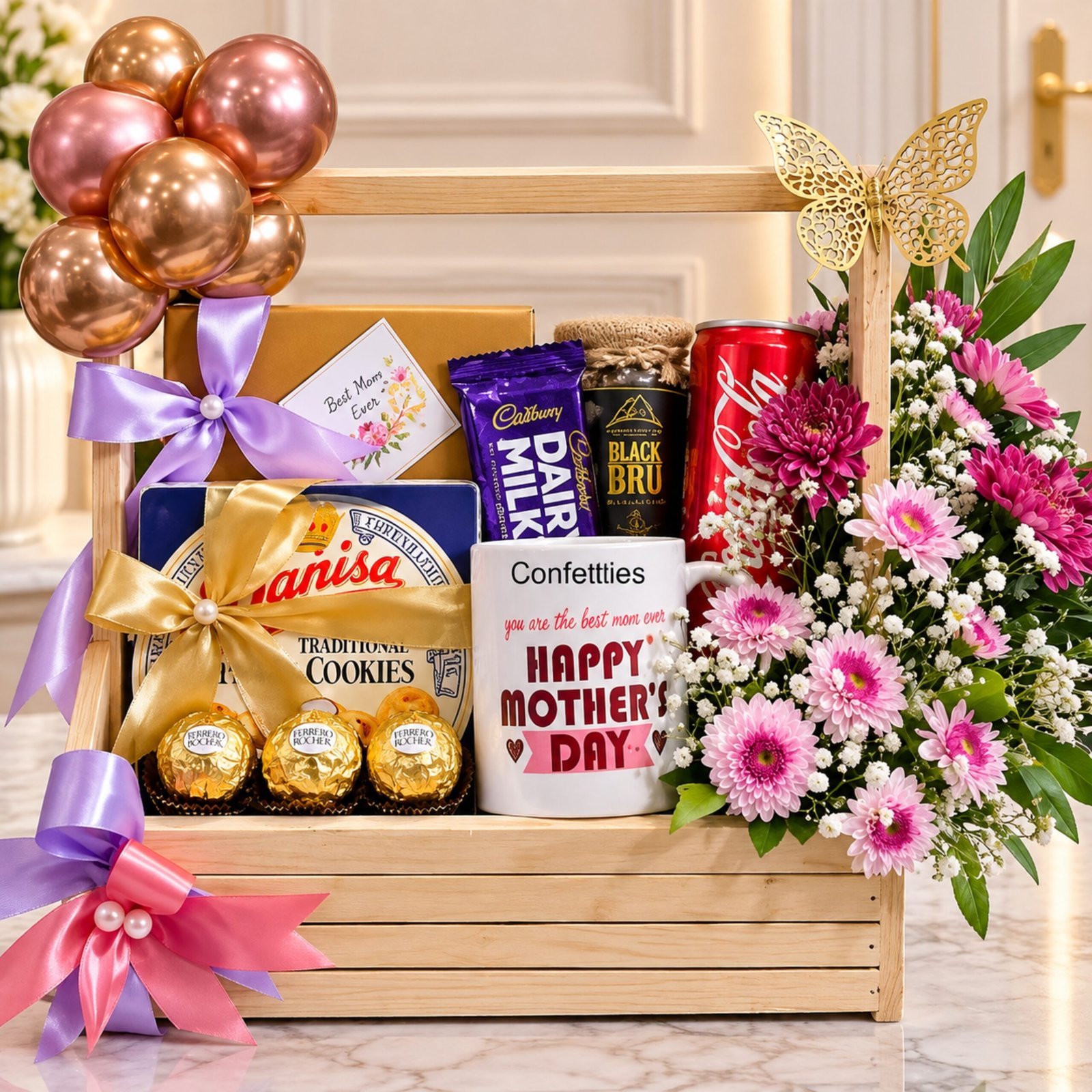 Beautiful Wooden Basket - Anniversary Gifts Beautiful Wooden Basket - Anniversary Gifts | Lahore Gifts Online
