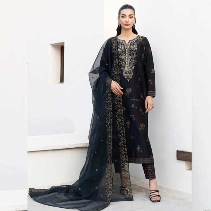 3 Piece Satin Suit – Embroidered (Unstitched) - Eid Gifts 3 Piece Satin Suit – Embroidered (Unstitched) - Eid Gifts | Lahore Gifts Online