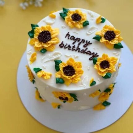 Sun Flowers Theme Cake by O’Clock in Lahore