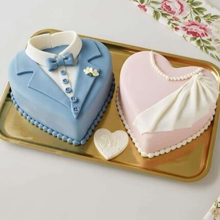 Heart Shape Couple Cake by O’Clock in Lahore