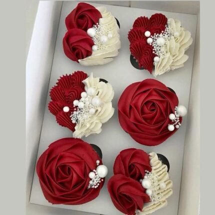 Red Theme Cupcakes by O’Clock in Lahore