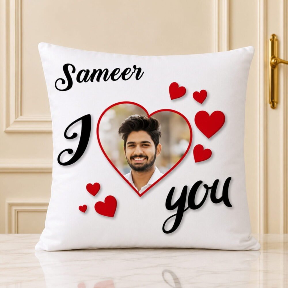 Love Cushion with Name - Anniversary Gifts Love Cushion with Name - Anniversary Gifts | Lahore Gifts Online