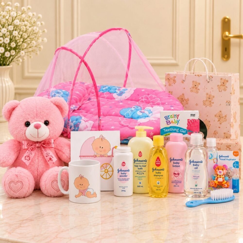 New Born Baby Girl Deal 3 - Congratulations Gifts New Born Baby Girl Deal 3 - Congratulations Gifts | Lahore Gifts Online