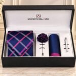 Navy/Purple Argyle Men Accessories Box - Men’s Accessories | Lahore Gifts Online