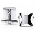 Silver/White Square Cufflink - Men’s Accessories | Lahore Gifts Online