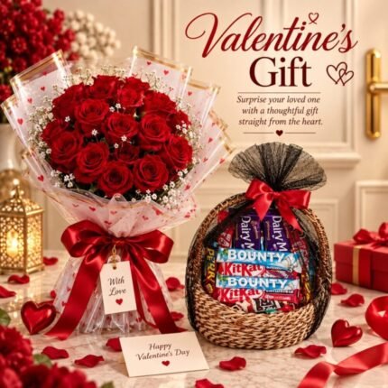 Rose with Chocolate Basket - Gifts by Occasions | Send Gifts to Pakistan, Premium Gift, Same day delivery Pakistan