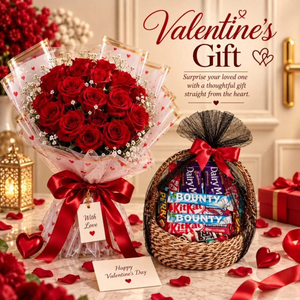 Rose with Chocolate Basket - Gifts by Occasions Rose with Chocolate Basket - Gifts by Occasions | Lahore Gifts Online