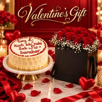 Cake with Flower Box - Valentine’s Day Gifts | Send Gifts to Pakistan, Premium Gift, Same day delivery Pakistan