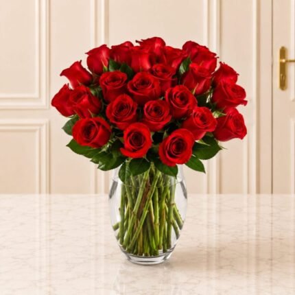 Scarlet Love flower arrangement in Lahore
