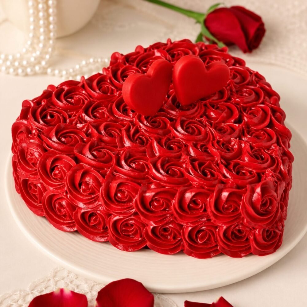 Red Heart Shape Cake Red Heart Shape Cake by O’Clock in Lahore