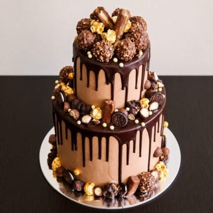 2 Tier Chocolate Bango Cake by O’Clock in Lahore