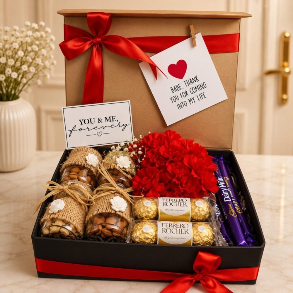 Red Dry Fruit Box - Anniversary Gifts Red Dry Fruit Box - Anniversary Gifts | Lahore Gifts Online